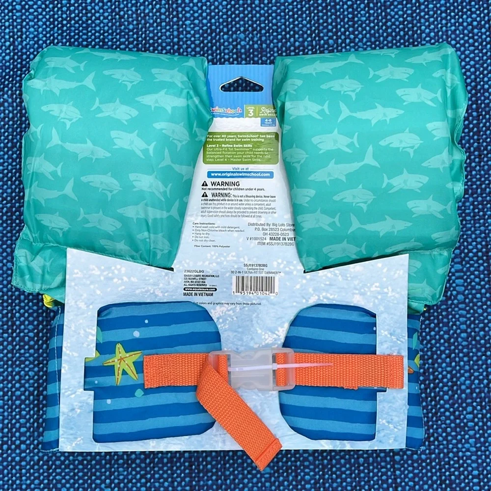 NEW Grow-with-me Swim Trainer, Vest, float, from SwimSchool, age 4-6 yrs